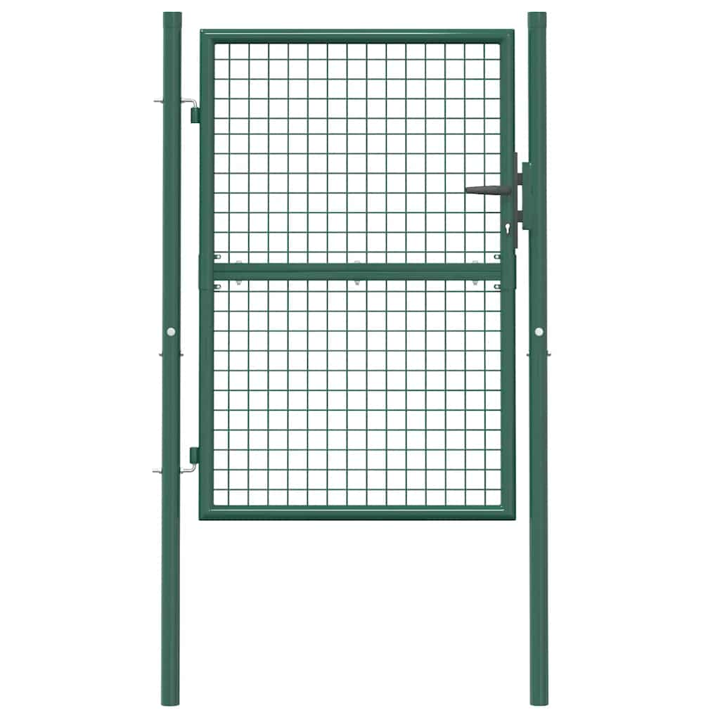 Cancello per Recinzione in Acciaio 100x125 cm Verde 145733