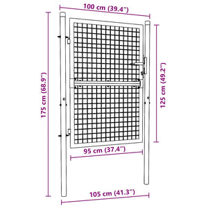 Cancello per Recinzione in Acciaio 100x125 cm Verde 145733