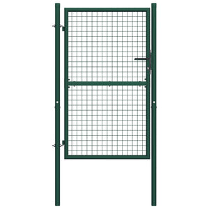 Cancello per Recinzione in Acciaio 100x200 cm Verde 145736