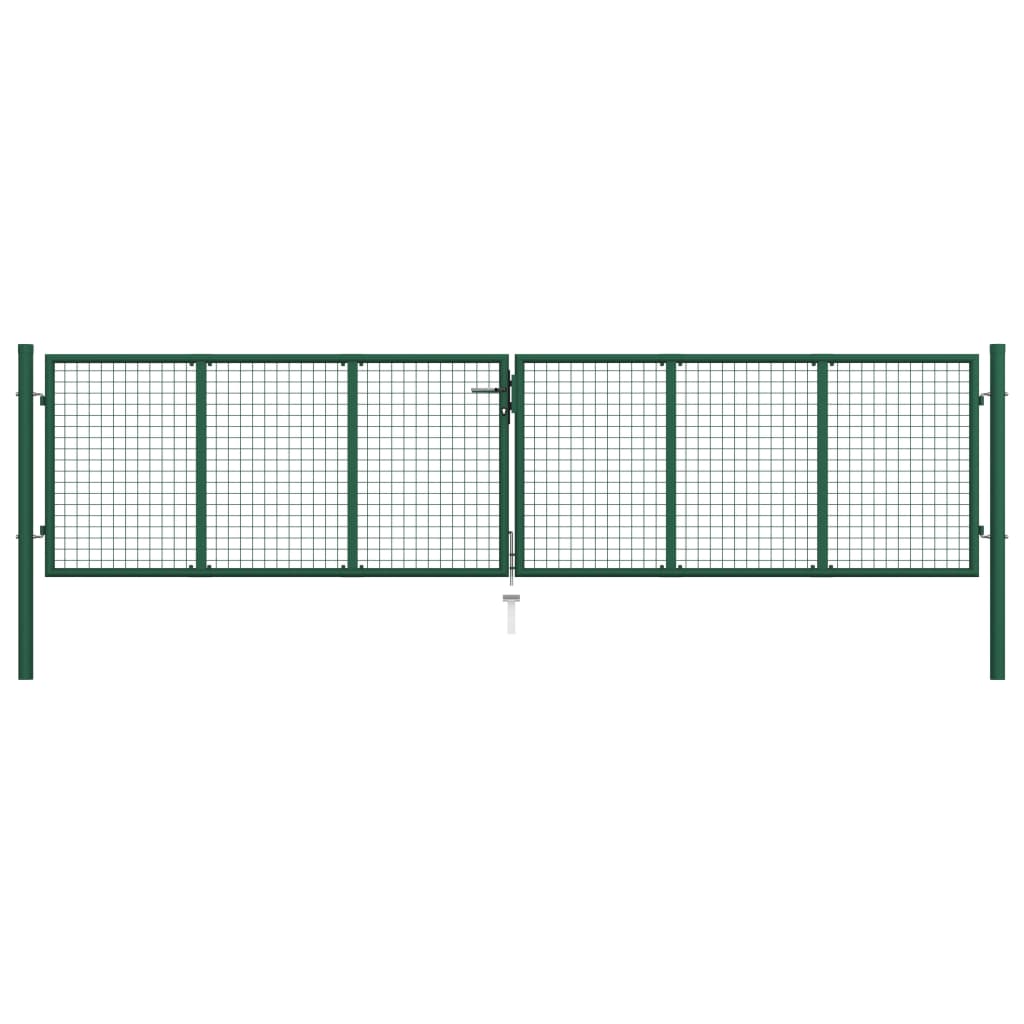 Cancello da Giardino a Rete in Acciaio 400x75 cm Verde cod mxl 76535