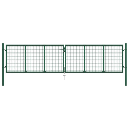 Cancello da Giardino a Rete in Acciaio 400x75 cm Verde cod mxl 76535