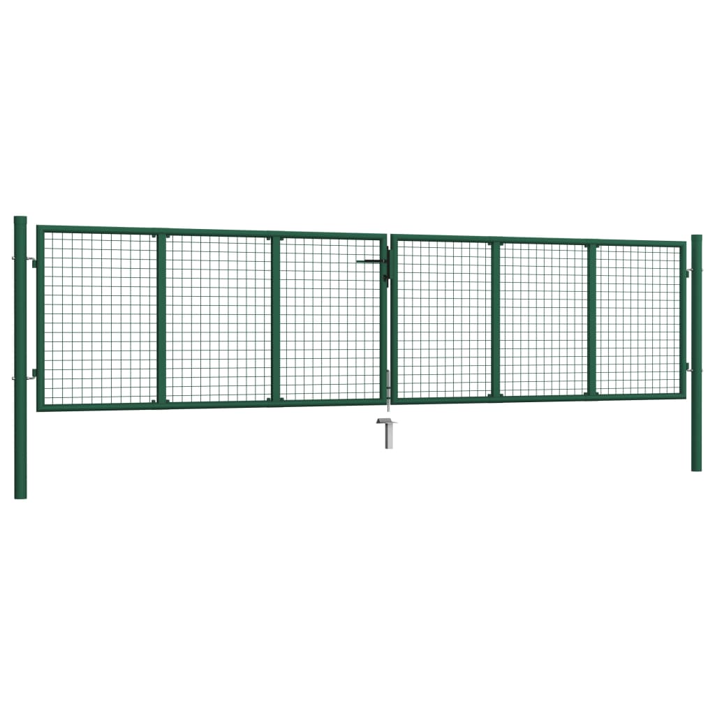 Cancello da Giardino a Rete in Acciaio 400x75 cm Verde cod mxl 76535