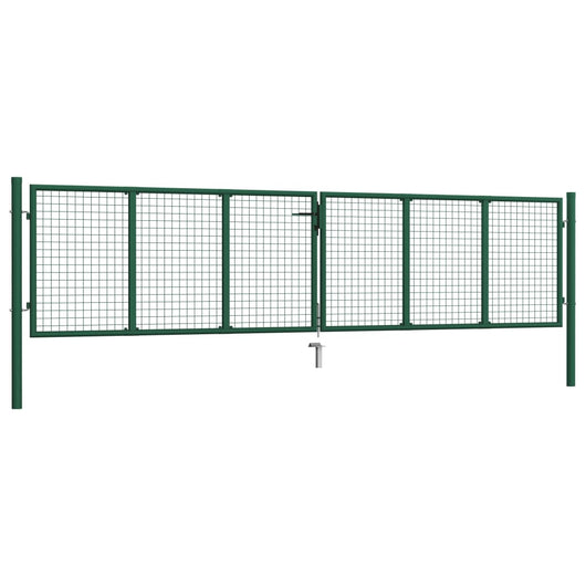 Cancello da Giardino a Rete in Acciaio 400x75 cm Verde cod mxl 76535