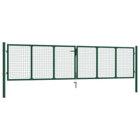 Cancello da Giardino a Rete in Acciaio 400x75 cm Verde 145747