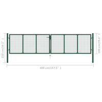 Cancello da Giardino a Rete in Acciaio 400x100 cm Verde cod mxl 53743