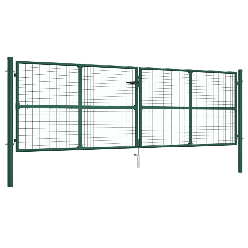 Cancello da Giardino a Rete in Acciaio 400x125 cm Verde cod mxl 50370