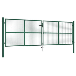 Cancello da Giardino a Rete in Acciaio 400x125 cm Verde cod mxl 50370