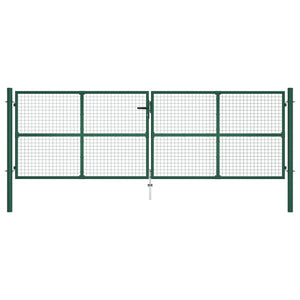 Cancello da Giardino a Rete in Acciaio 400x125 cm Verde cod mxl 50370