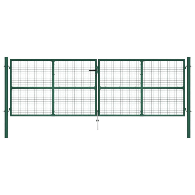 Cancello da Giardino a Rete in Acciaio 400x125 cm Verde cod mxl 50370