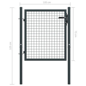 Cancello per Giardino in Acciaio Zincato 100x125 cm Grigio