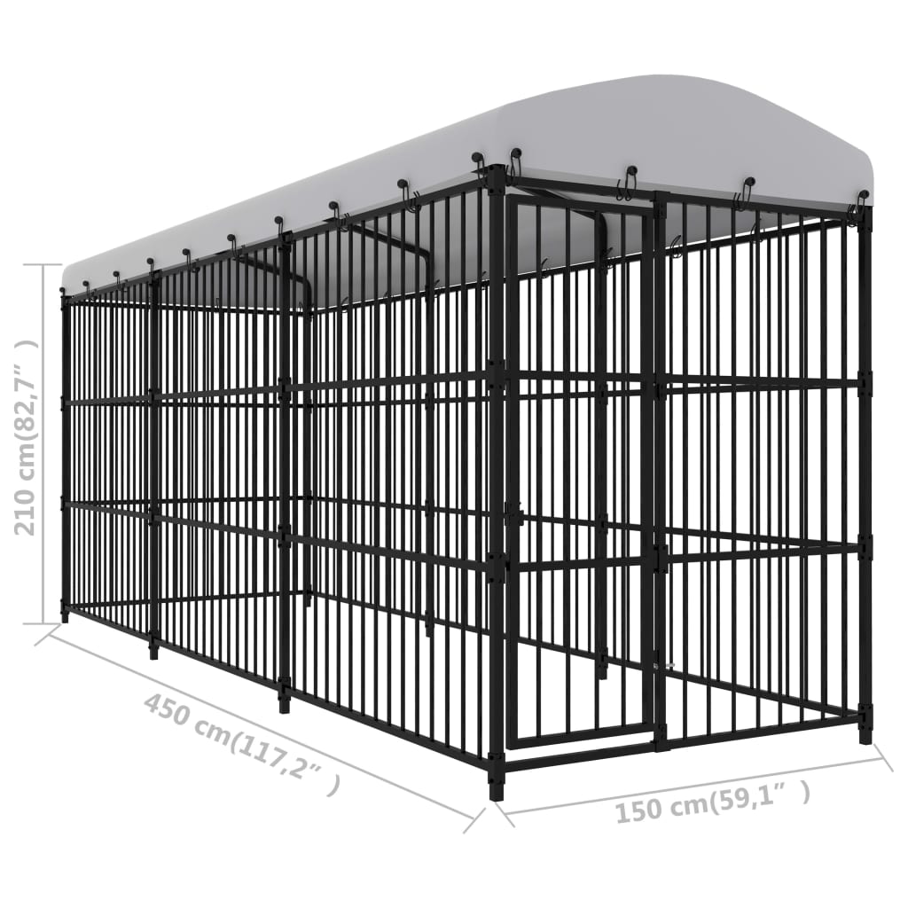 Canile da Esterno con Tetto 450x150x210 cm cod mxl 73724