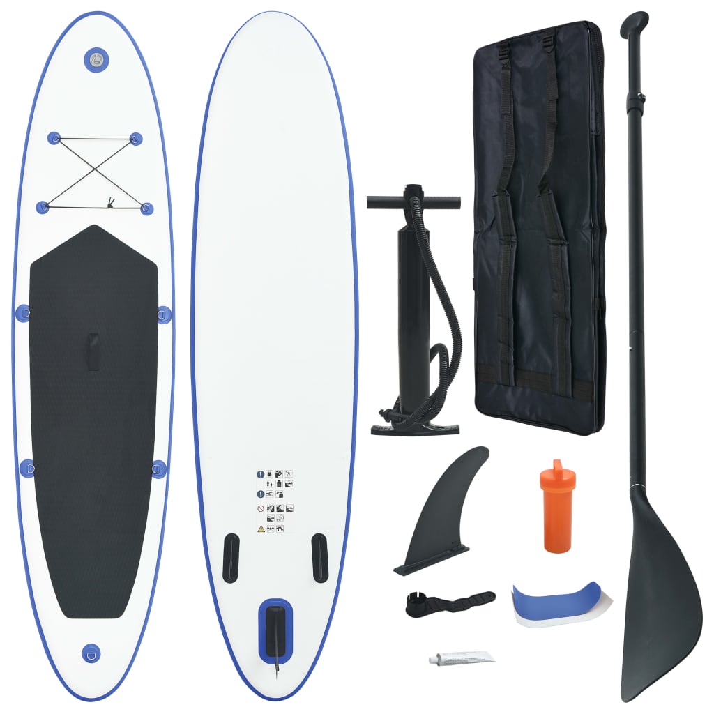 Set Tavola da SUP e Surf Gonfiabile Blu e Bianco cod mxl 61894