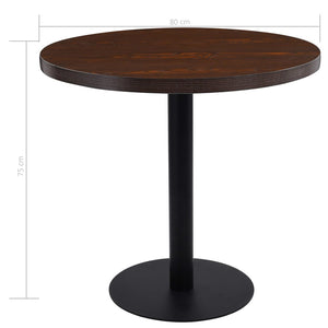 Tavolo da Bistrot Marrone Scuro 80 cm in MDF 286425