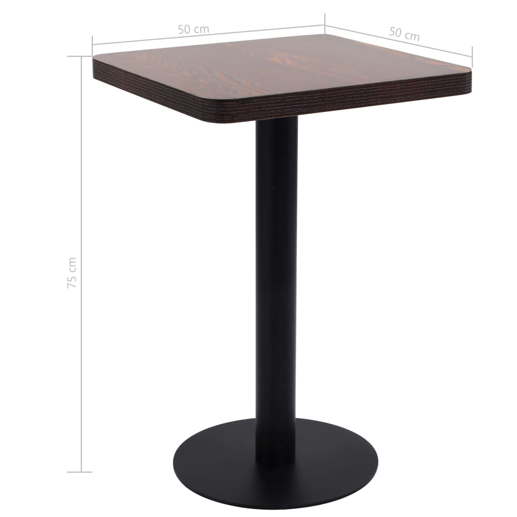 Tavolo da Bistrot Marrone Scuro 50x50 cm in MDF 286428