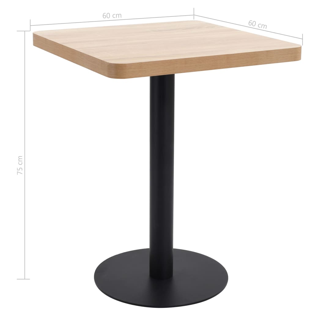 Tavolo da Bistrot Marrone Chiaro 60X60 cm in MDF 286430