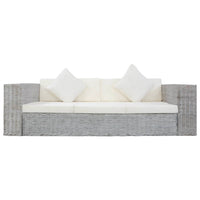 Set di Divani 2 pz con Cuscini Grigio in Rattan Naturale 278797