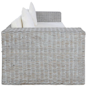 Set di Divani 2 pz con Cuscini Grigio in Rattan Naturale 278797