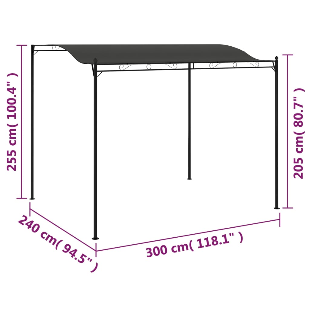 Tendalino Parasole 3x2,5 m Antracite  cod mxl 66190