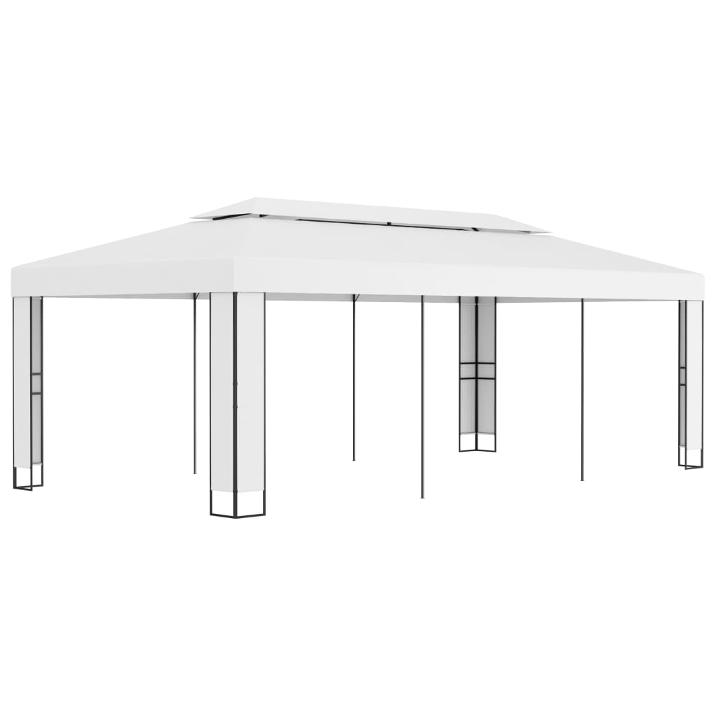 Gazebo con Tetto Doppio 3 x 6 m Bianco cod mxl 57617