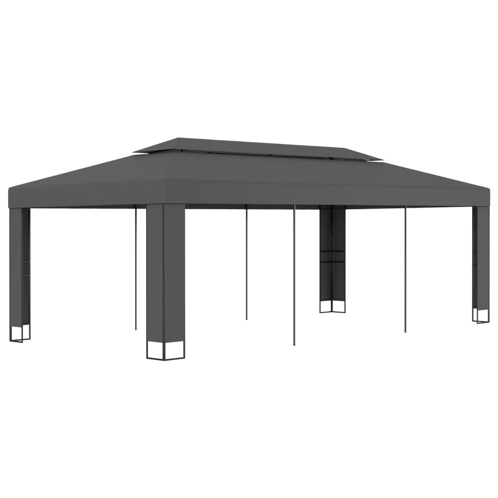 Gazebo con Tetto Doppio 3x6 m Antracite cod mxl 55572