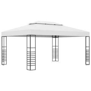 Gazebo da Giardino in Acciaio Verniciato 4x3x2,7 m Bianco 47956