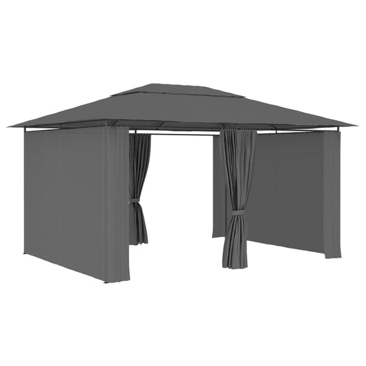 Gazebo da Giardino con Tende 4x3 m Antracite 47960