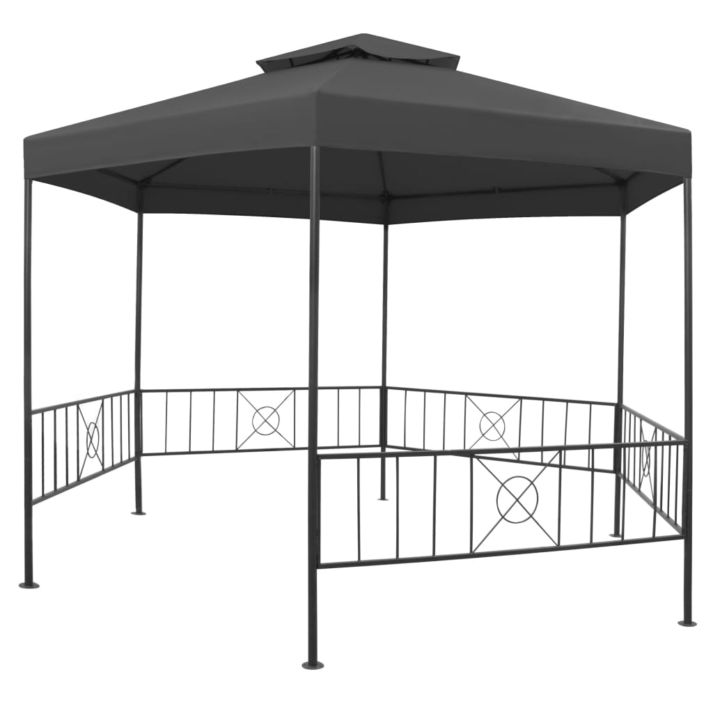 Gazebo da Giardino 323x275x265 cm Antracite 47961