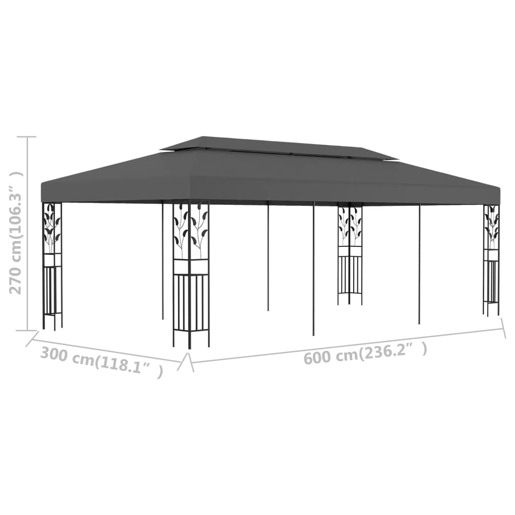 Gazebo 3x6 m Antracite cod mxl 54923