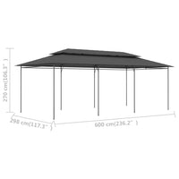 Gazebo 600x298x270 cm Antracite cod mxl 65989