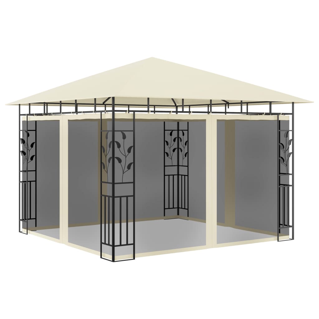 Gazebo con Zanzariera 3x3x2,73 m Crema 180 g/m² cod mxl 66196