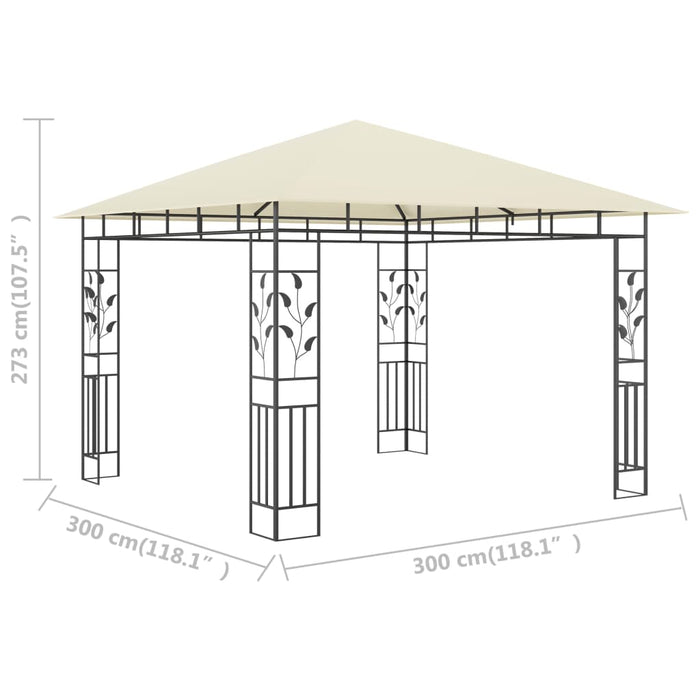 Gazebo con Zanzariera 3x3x2,73 m Crema 180 g/m² cod mxl 66196