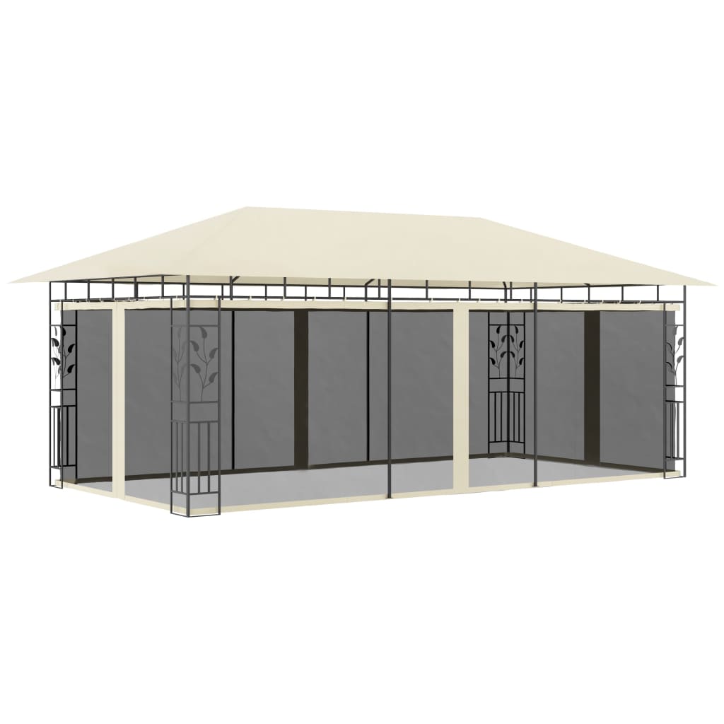 Gazebo con Zanzariera 6x3x2,73 m Crema cod mxl 65951