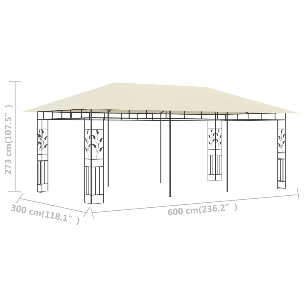 Gazebo con Zanzariera 6x3x2,73 m Crema cod mxl 65951