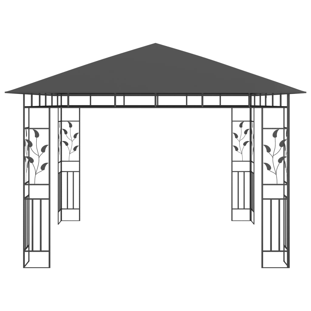 Gazebo con Zanzariera 3x3x2,73 m Antracite 180 g/m² 47972