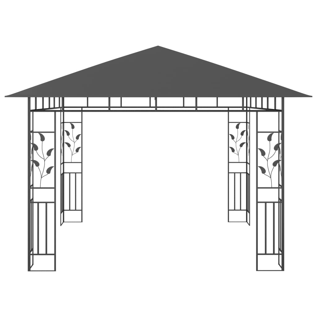 Gazebo con Zanzariera 3x3x2,73 m Antracite 180 g/m² 47972