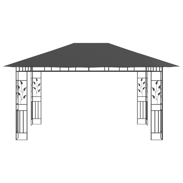 Gazebo con Zanzariera 4x3x2,73 m Antracite 180 g/m² 47973