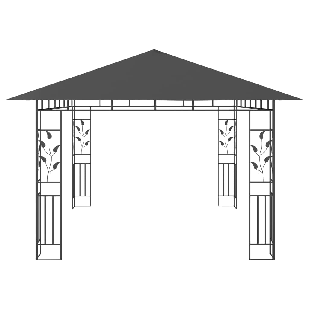 Gazebo con Zanzariera 4x3x2,73 m Antracite 180 g/m² 47973