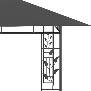 Gazebo con Zanzariera 4x3x2,73 m Antracite 180 g/m² 47973