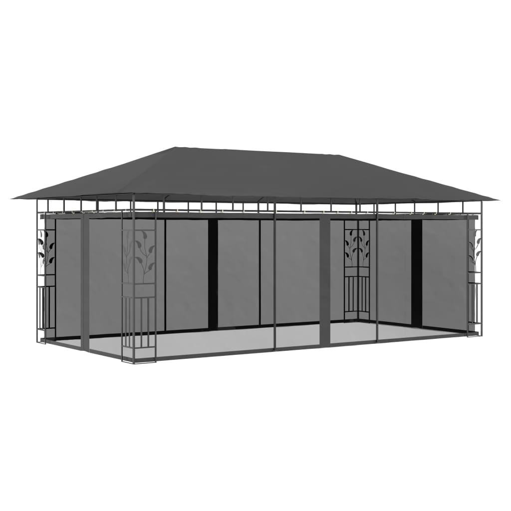 Gazebo con Zanzariera 6x3x2,73 m Antracite cod mxl 66148