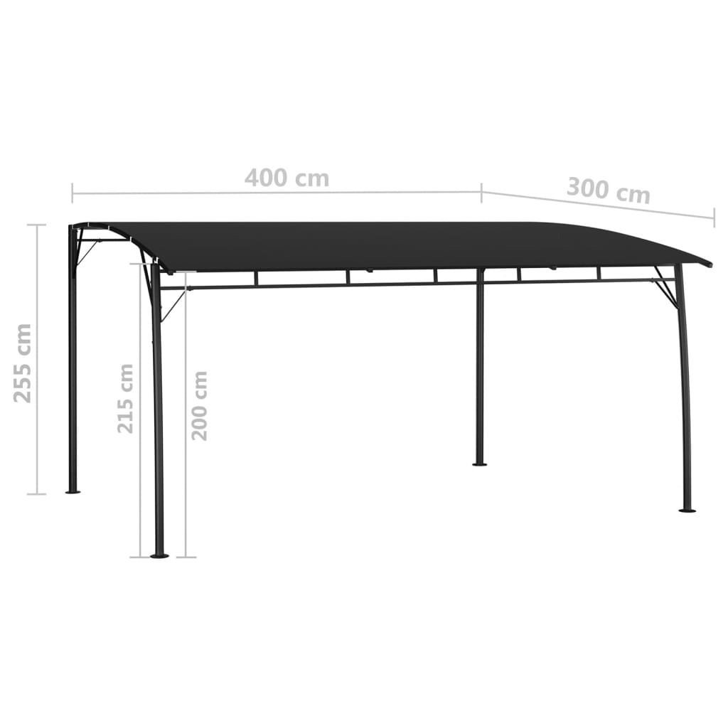 Tenda Parasole da Giardino 4x3x2,55 m Antracite cod mxl 66039