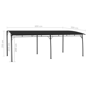 Tenda Parasole da Giardino 6x3x2,55 m Antracite