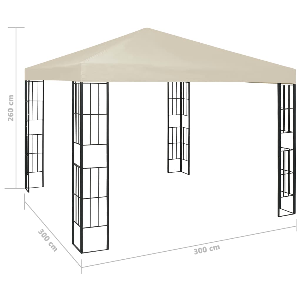 Gazebo 3x3 m Crema 47981