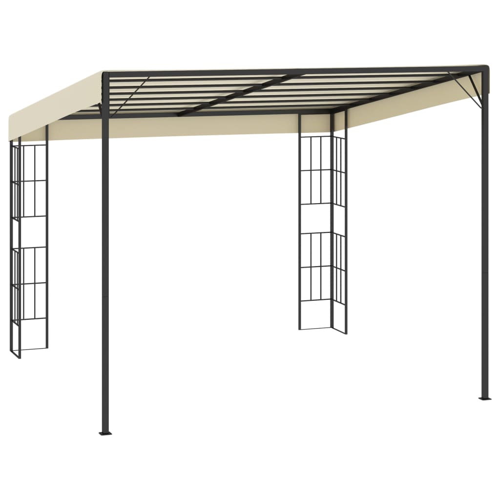 Gazebo a Parete 3x3 m Crema in Tessuto 47987