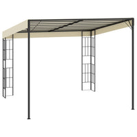 Gazebo a Parete 3x3 m Crema in Tessuto 47987