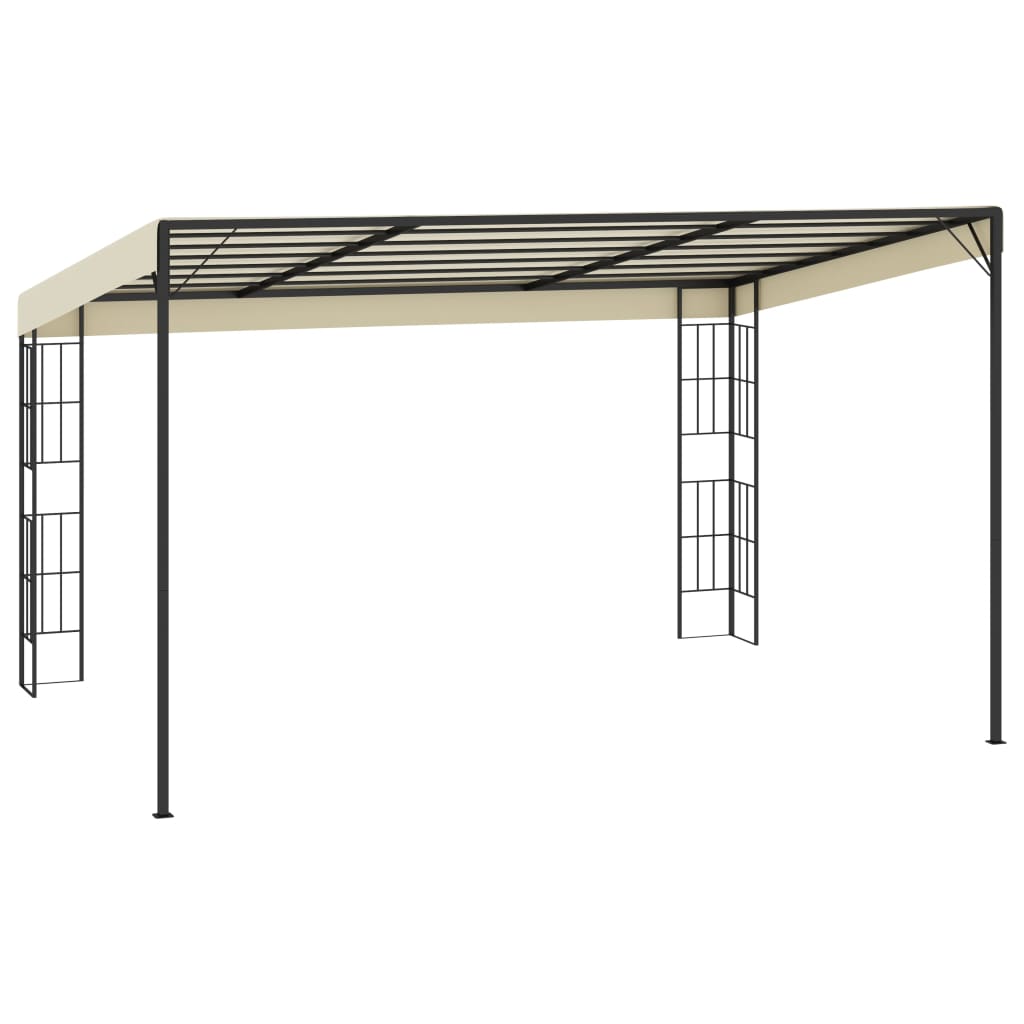 Gazebo a Parete 3x4 m Crema in Tessuto 47988