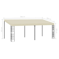 Gazebo a Parete 3x6 m Crema in Tessuto 47989