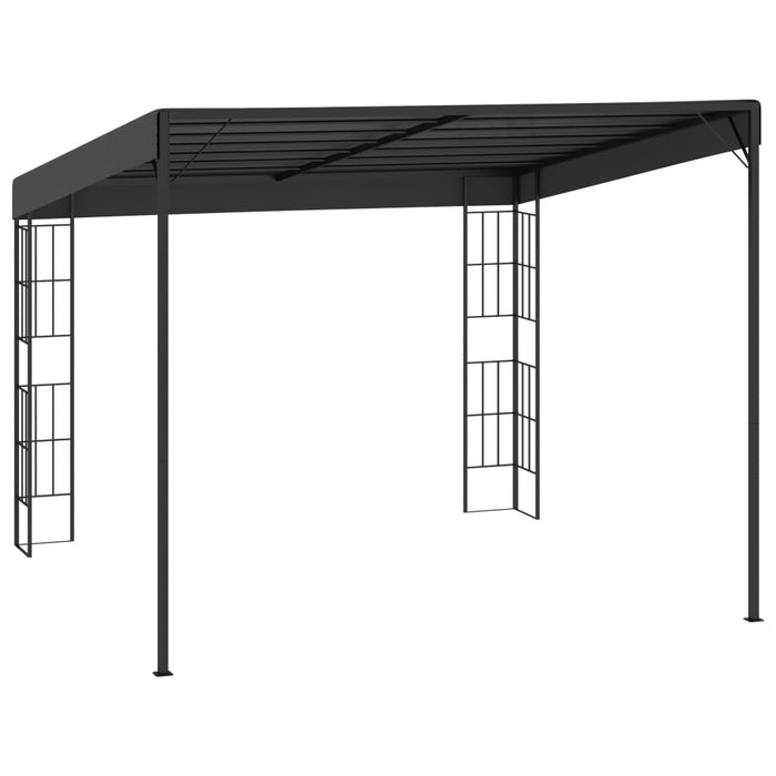 Gazebo a Parete 3x3 m Antracite in Tessuto 47990