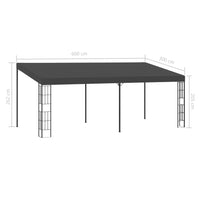 Gazebo a Parete 3x6 m Antracite in Tessuto 47992