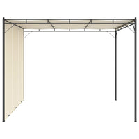 Gazebo da Giardino con Tenda Laterale 3x3x2,25m Crema 47993