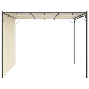 Gazebo da Giardino con Tenda Laterale 3x3x2,25m Crema 47993